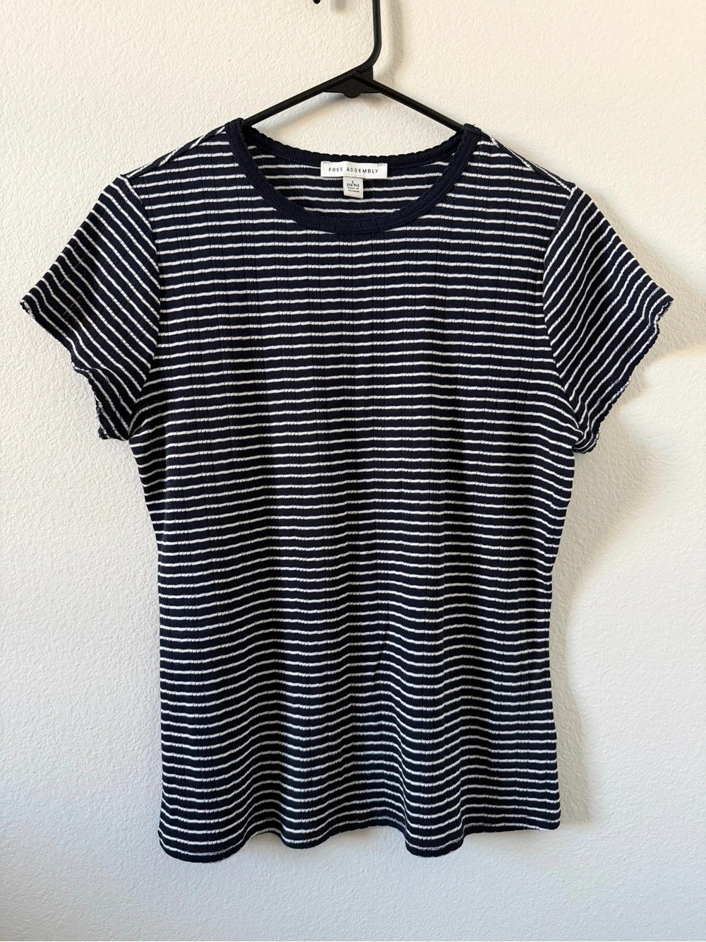 Free Assembly Striped Tee in Navy and White